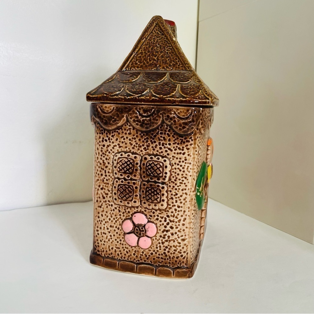 Vintage Ceramic Cookie Jar Gingerbread Design 1970s Japan - Picture 6 of 12